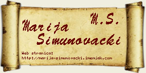 Marija Šimunovački vizit kartica
